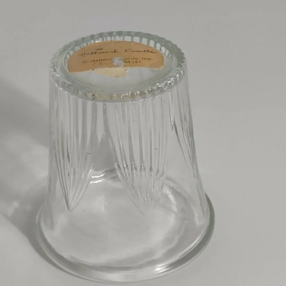 Hallmark Clear Glass Votive Tea Light Candle Holder With Joy Brite Red Candle